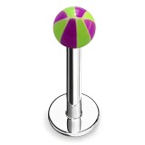 Piercing micro-labret acry 22 - Bicolore vert et violet