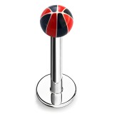 Piercing micro-labret acry 22 - Bicolore noir et rouge