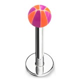 Piercing micro-labret acry 22 - Bicolore orange et lilas