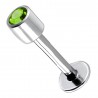 Piercing micro-labret 37 - Cylindre cristal vert-pomme