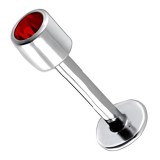 Piercing micro-labret 37 - Cylindre cristal rouge