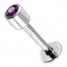 Piercing micro-labret 37 - Cylindre cristal lilas