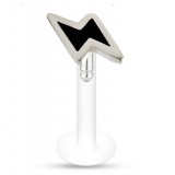 Piercing micro-labret téflon 27 - éclair coloré noir