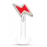 Piercing micro-labret téflon 27 - éclair coloré rouge
