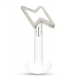 Piercing micro-labret téflon 27 - éclair coloré blanc