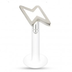 Piercing micro-labret téflon 27 - éclair coloré blanc