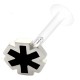 Piercing labret téflon 28 - Croix de vie colorée noire