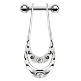 Piercing hélix 37 - Boulier deux cristaux transparents