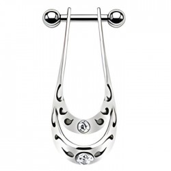 Piercing hélix 37 - Boulier deux cristaux transparents