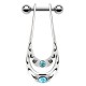 Piercing hélix 37 - Boulier deux cristaux bleu-clair