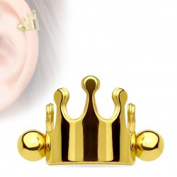 Piercing hélix 14 - Gold-ip jaune petite couronne