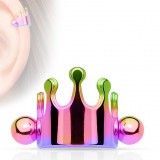 Piercing hélix 14 - Plaqué-titane rainbow petite couronne