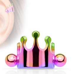 Piercing hélix 14 - Plaqué-titane rainbow petite couronne