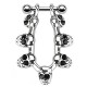 Piercing hélix 44 - Sept crânes cristaux noirs