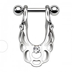Piercing hélix 57 - Bouclier trois cristaux transparents