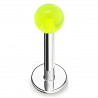 Piercing labret acrylique 01 - Boule unicolore vert-pomme