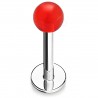 Piercing labret acrylique 01 - Boule unicolore rouge