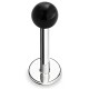 Piercing micro-labret acrylique 01 - Boule unicolore noire
