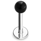 Piercing micro-labret acrylique 01 - Boule unicolore noire