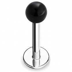 Piercing micro-labret acrylique 01 - Boule unicolore noire