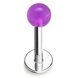 Piercing micro-labret acrylique 01 - Boule unicolore lilas