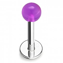 Piercing micro-labret acrylique 01 - Boule unicolore lilas