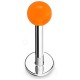Piercing micro-labret acrylique 01 - Boule unicolore orange