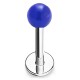 Piercing micro-labret acrylique 01 - Boule unicolore bleue