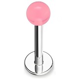 Piercing micro-labret acrylique 01 - Boule unicolore rose