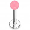Piercing micro-labret acrylique 01 - Boule unicolore rose