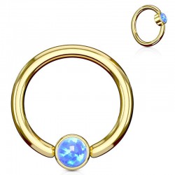 Piercing micro-bcr 140 - Gold-ip jaune opalite bleue