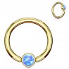 Piercing micro-bcr 140 - Gold-ip jaune opalite bleue