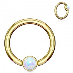 Piercing micro-bcr 140 - Gold-ip jaune opalite blanche