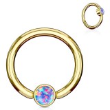 Piercing micro-bcr 140 - Gold-ip jaune opalite lilas