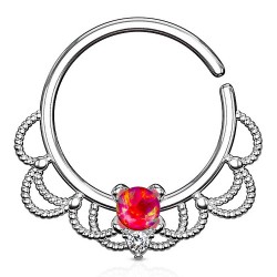 Piercing micro-bcr 153 - Opalite rouge avec dentelles