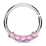 Piercing micro-bcr 151 - Cinq cristaux roses