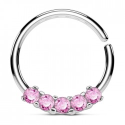 Piercing micro-bcr 151 - Cinq cristaux roses