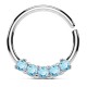 Piercing micro-bcr 151 - Cinq cristaux bleu-clair