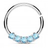 Piercing micro-bcr 151 - Cinq cristaux bleu-clair
