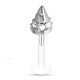 Piercing micro-labret téflon 24 - Pointe cristaux transparents