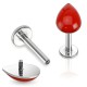 Piercing micro-labret 14 - Goutte rouge