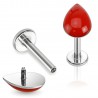 Piercing micro-labret 14 - Goutte rouge