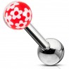 Cartilage hélix, tragus 168 - Boule en acrylique rouge fleurs