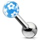 Cartilage hélix, tragus 168 - Boule en acrylique bleu fleurs