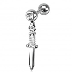 Cartilage hélix, tragus 167 - Epée pendante
