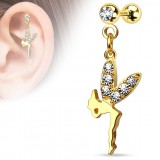 Cartilage hélix, tragus 136 - Fée plaqué-or