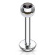 Piercing labret 03 - Boule cristal noir