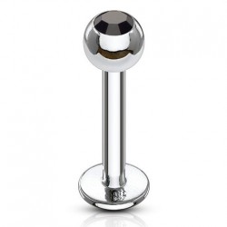 Piercing labret 03 - Boule cristal noir