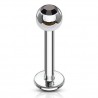 Piercing labret 03 - Boule cristal noir