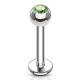 Piercing labret 03 - Boule cristal vert-pomme